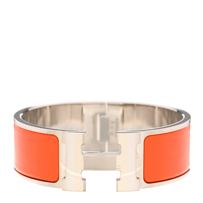 Hermes Enamel Wide Clic Clac H Bracelet PM Orange 1 of 5
