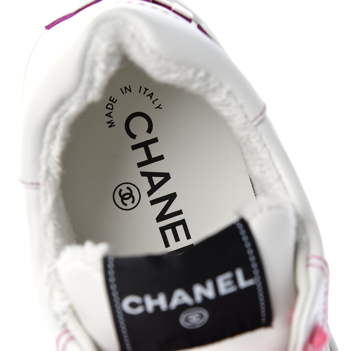 Calfskin Womens Logo Sneakers 38.5 Pink White