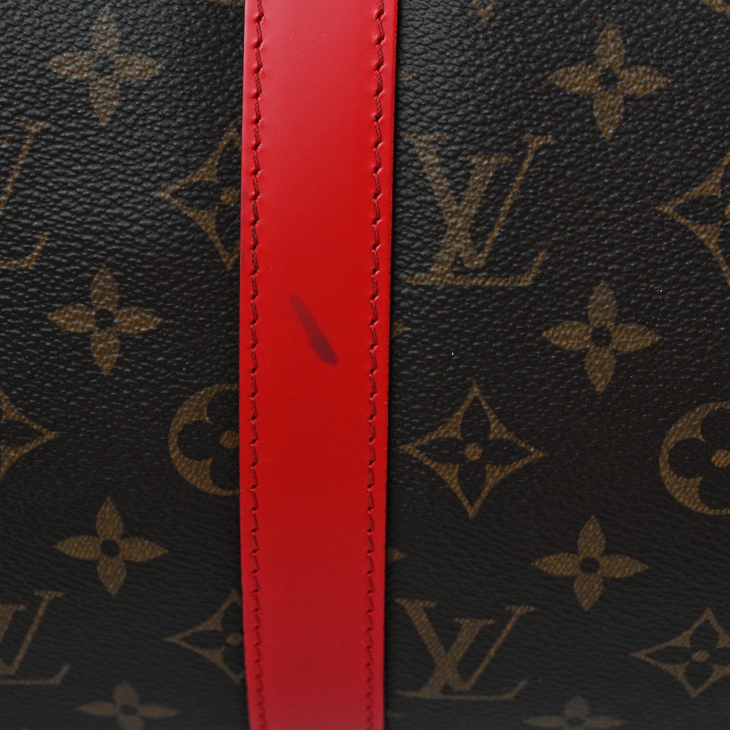 Louis Vuitton Calfskin Monogram Keepall Bandouliere 50 Coquelicot 11 of 12