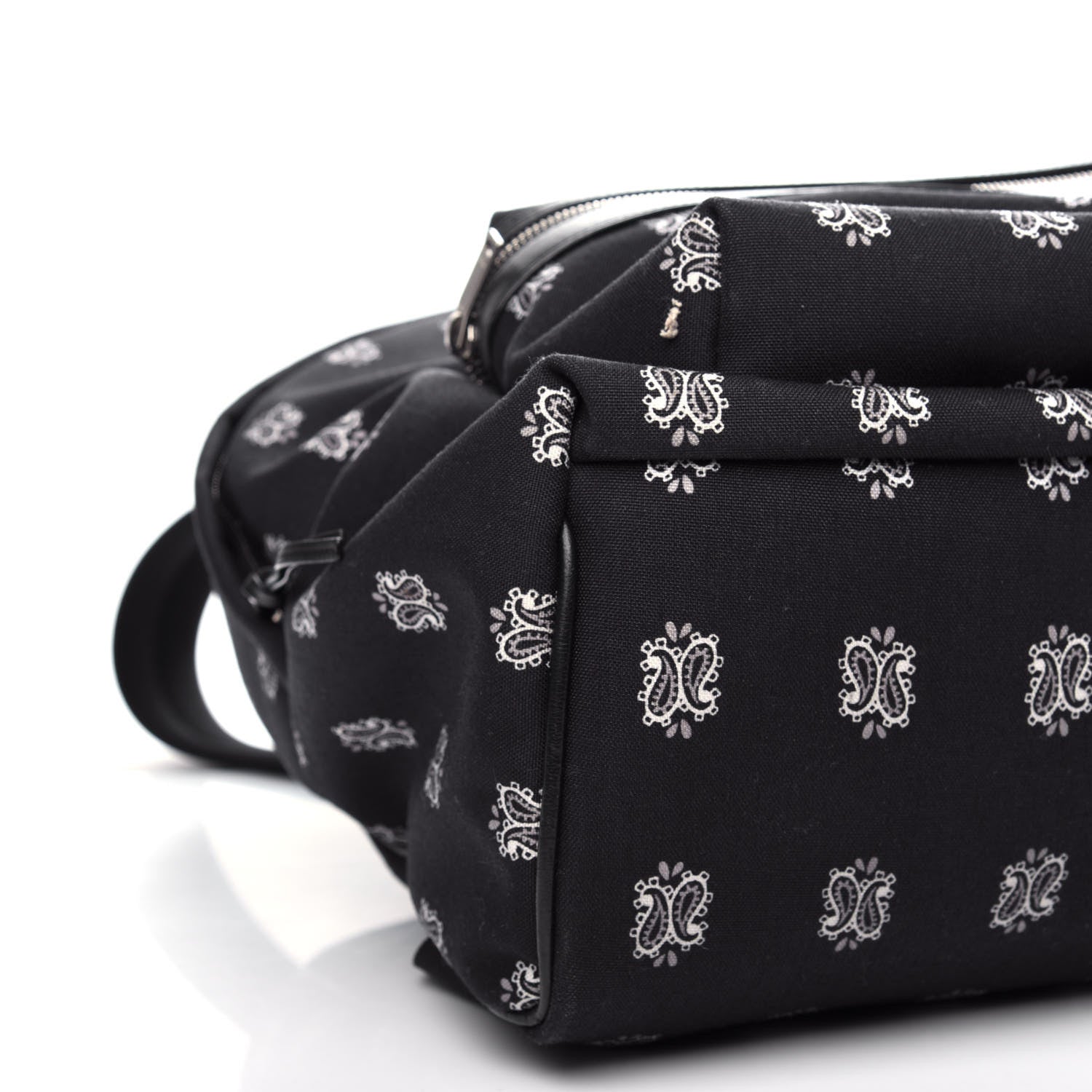 Saint Laurent Canvas Bandana Print City Backpack Black 9 of 12