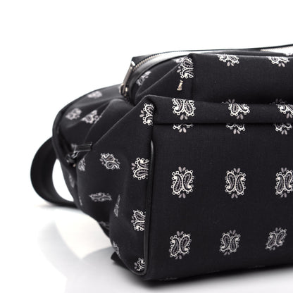 Saint Laurent Canvas Bandana Print City Backpack Black 9 of 12