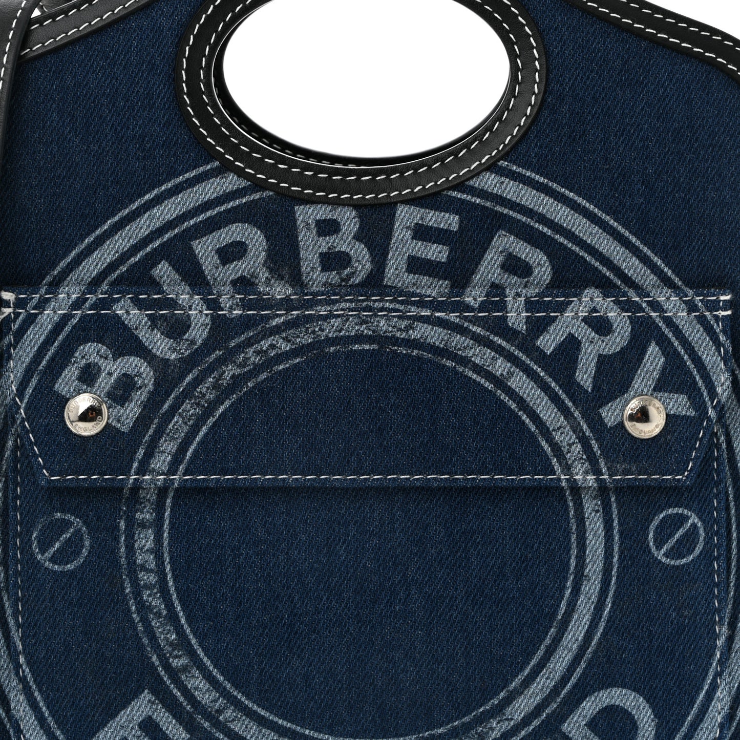 Denim Smooth Calfskin Mini Pocket Bag Blue