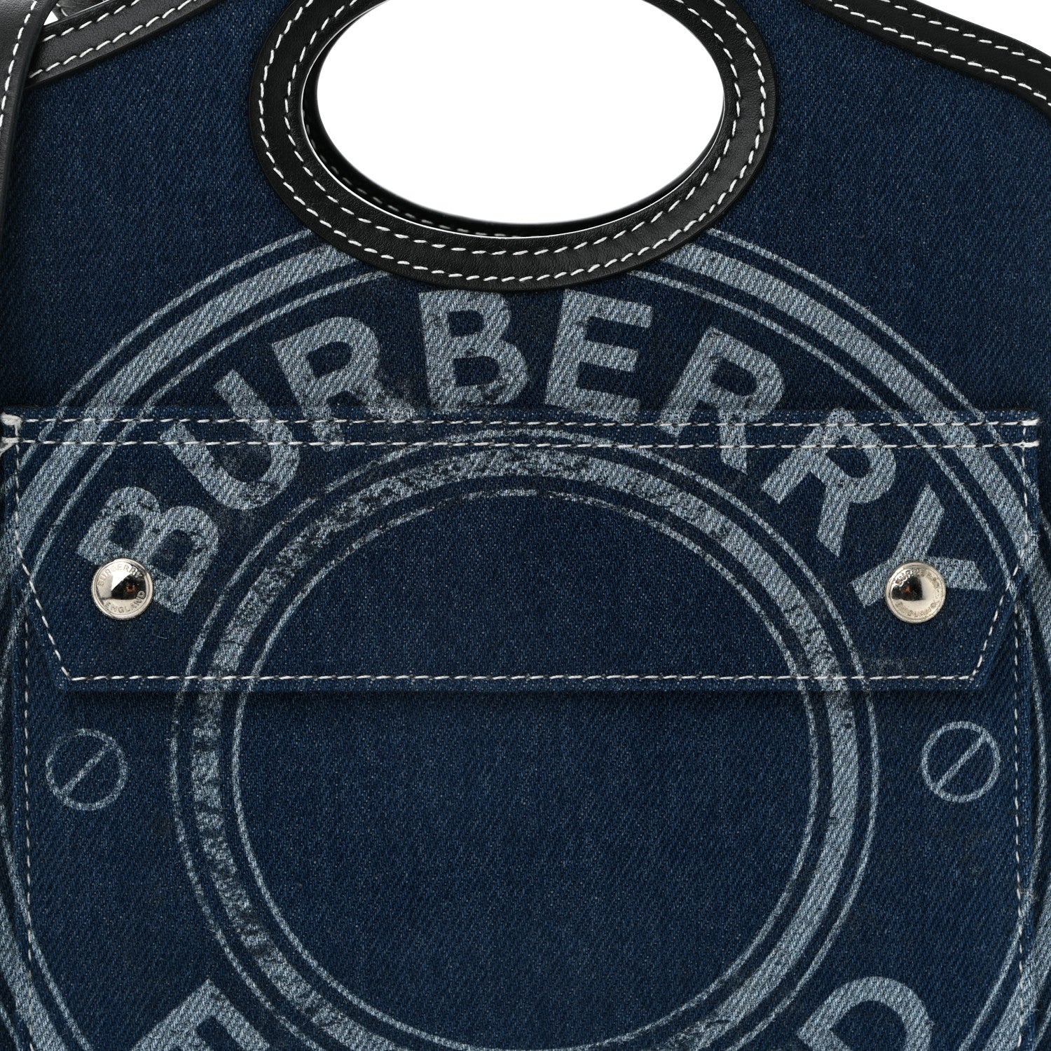 Burberry Denim Smooth Calfskin Mini Pocket Bag Blue 7 of 9