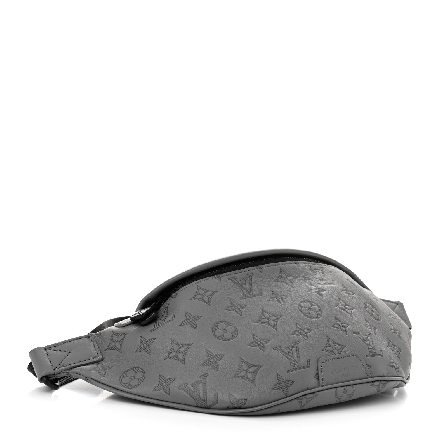 Louis Vuitton Calfskin Monogram Shadow Discovery Bumbag PM Gray 4 of 9