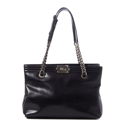 Chanel Glazed Calfskin Boy Tote Black 1 of 10