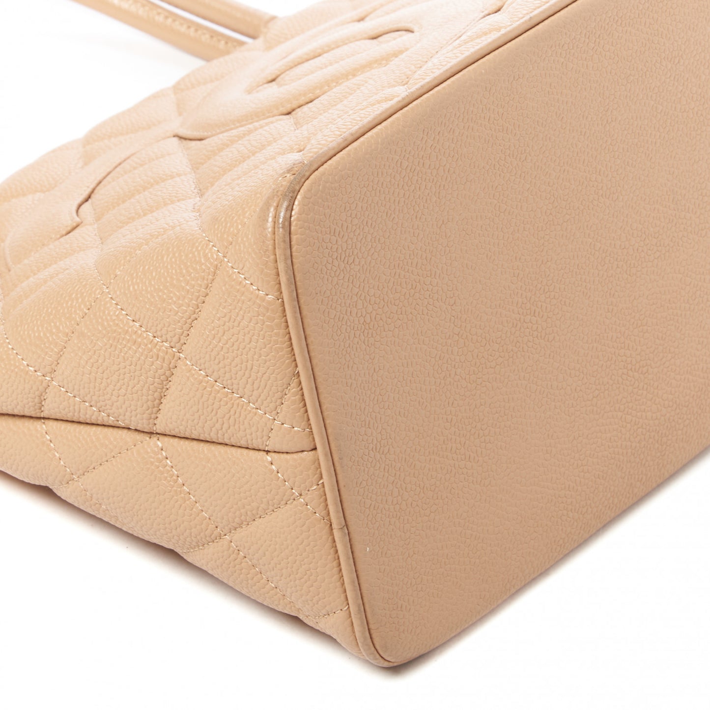 Caviar Quilted Medallion Tote Beige