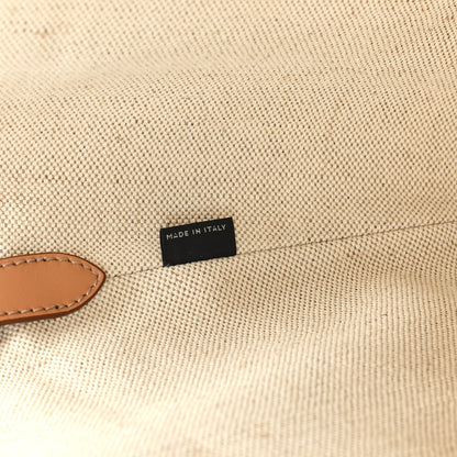 Prada Linen Vitello Medium Logo Tote Natural 7 of 11