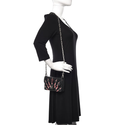 Valentino Garavani Vitello Loveblade Embellished Accordion Flap Bag Black Multicolor 2 of 9