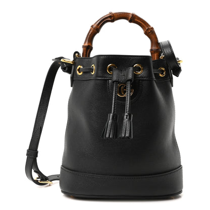 Gucci Softy Wonka Textured Dollar Calfskin Mini Diana Bucket Bag Black 1 of 10