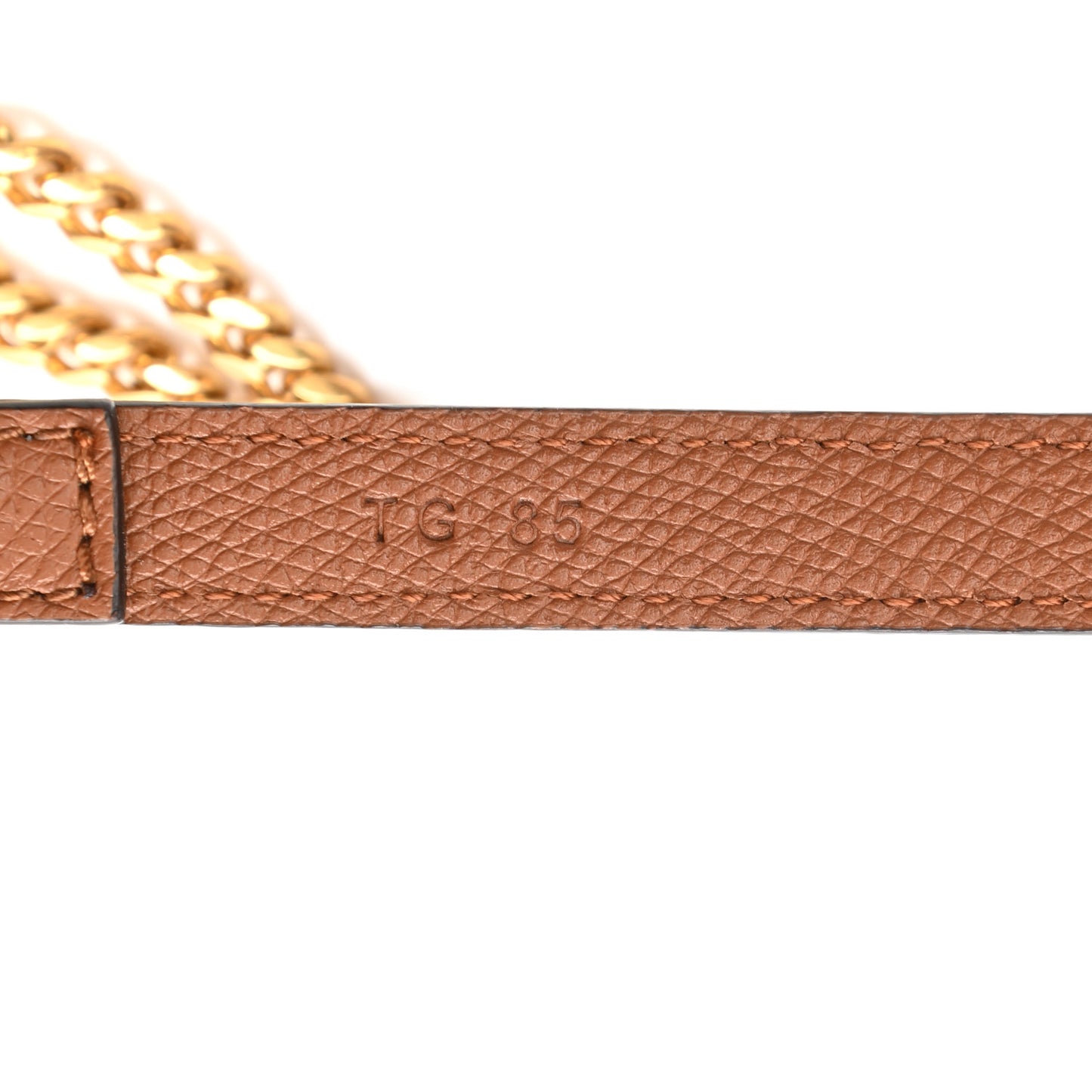 Grainy Calfskin VSling Belt Bag Saddle Brown