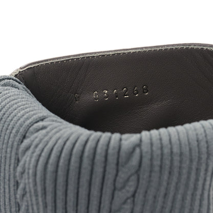 Chanel Kangaroo Knit CC Short Booties 38.5 Grey Black 7 of 7