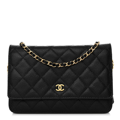 Chanel Caviar Quilted Wallet on Chain WOC Black 1 of 12