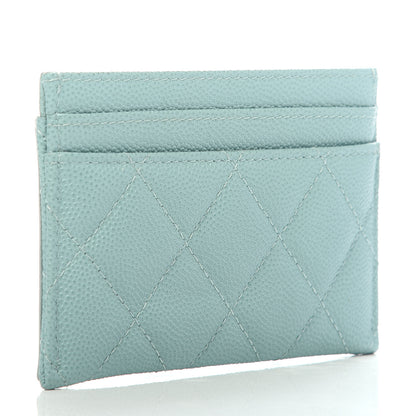 Chanel Caviar Quilted Filigree Card Holder Light Blue 3 of 9