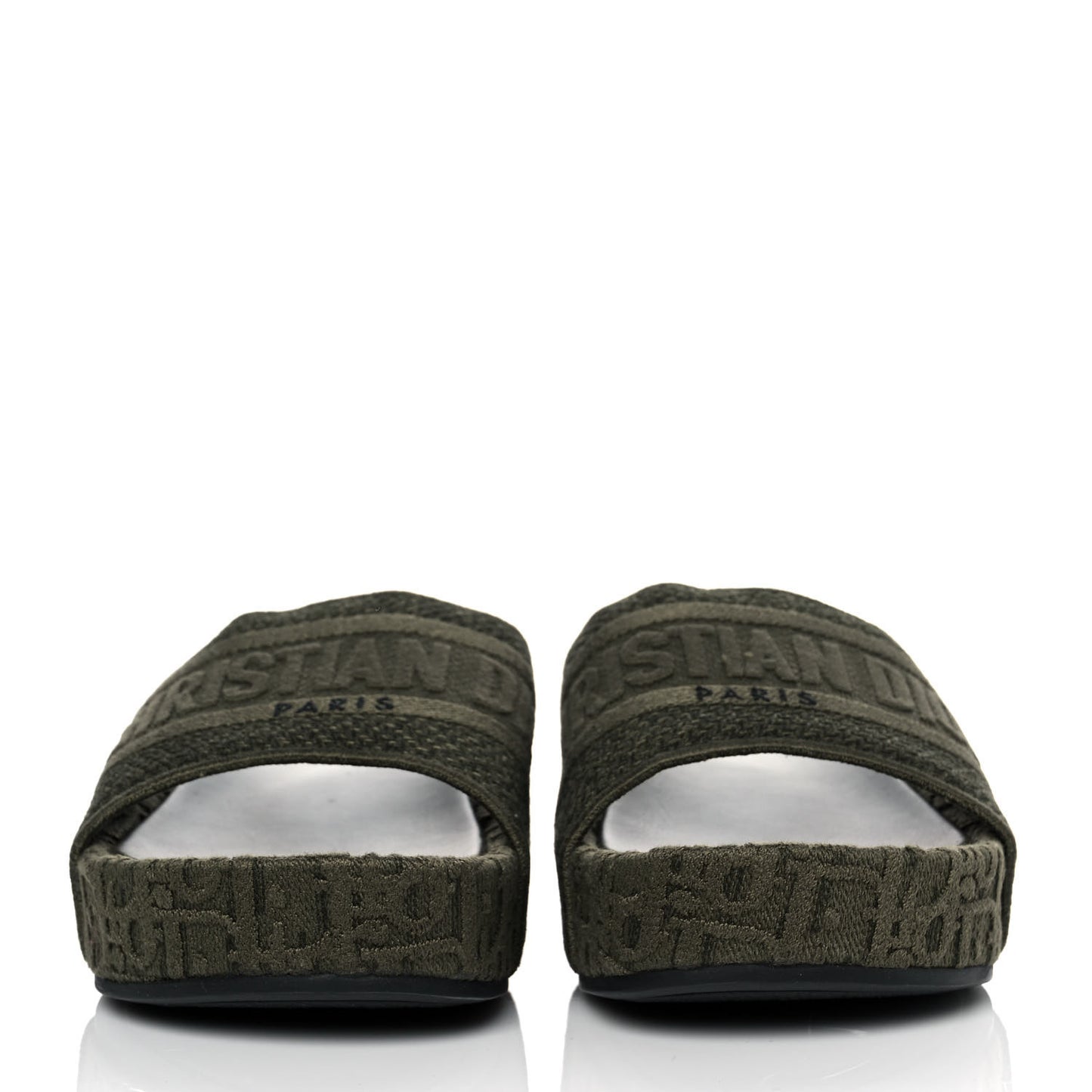 Oblique D-Way Platform Slide Sandals 39 Kaki