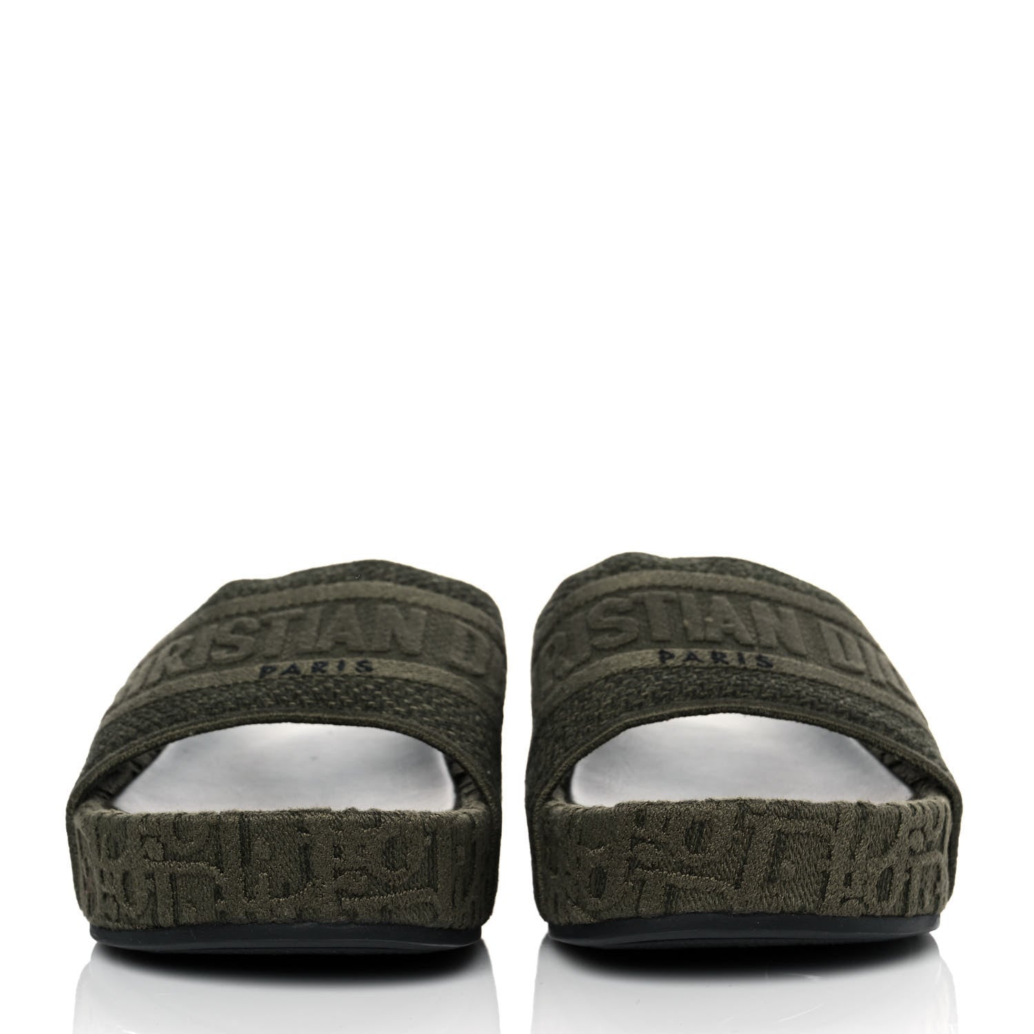 Christian Dior Oblique D-Way Platform Slide Sandals 39 Kaki 2 of 9