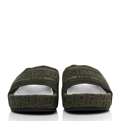 Christian Dior Oblique D-Way Platform Slide Sandals 39 Kaki 2 of 9