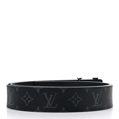 Louis Vuitton Monogram Eclipse Taigarama 40mm LV Initiales Reversible Belt 105 42 Black 2 of 5