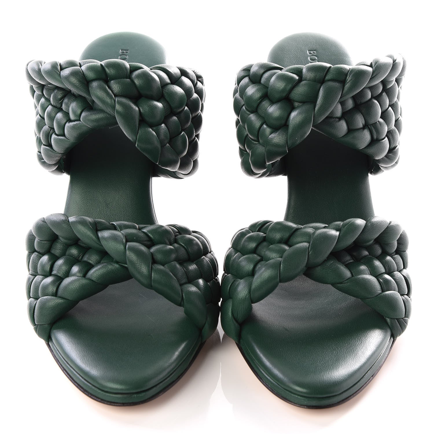 Bottega Veneta Nappa Twisted Padded Intrecciato Curve Slide Sandals 38.5 Vert Fonce 3 of 8