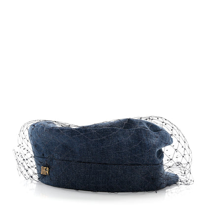 Christian Dior Denim Arty Veil Cap 57 Blue 6 of 9