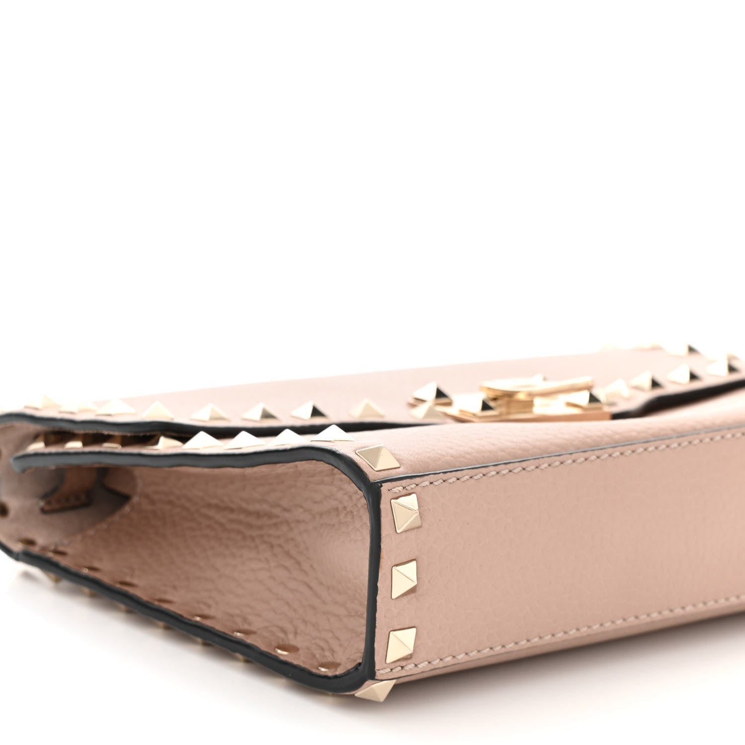 Valentino Garavani Pebbled Calfskin Medium Rockstud Flip Lock Crossbody Bag Poudre 8 of 10