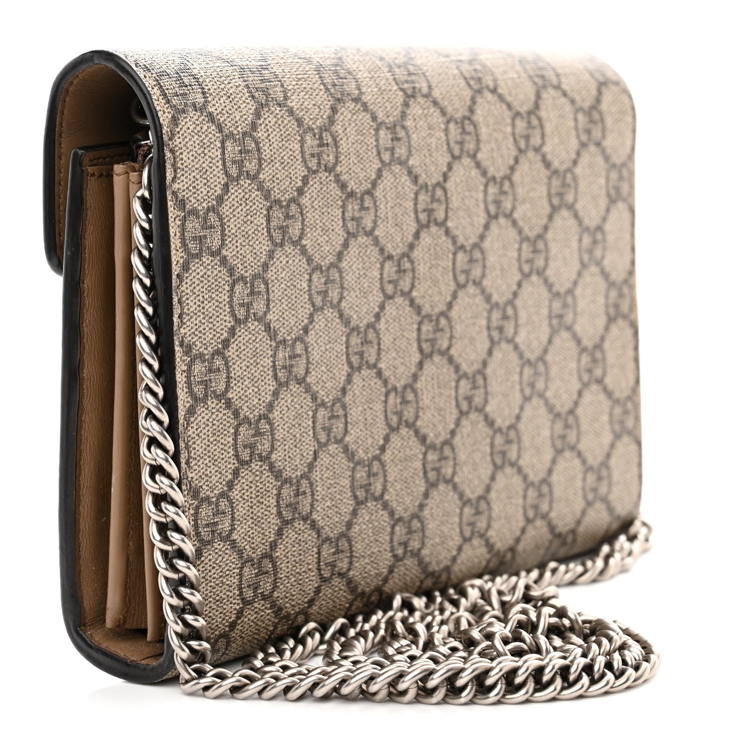 Gucci GG Supreme Monogram Mini Dionysus Chain Wallet Beige Taupe 4 of 11