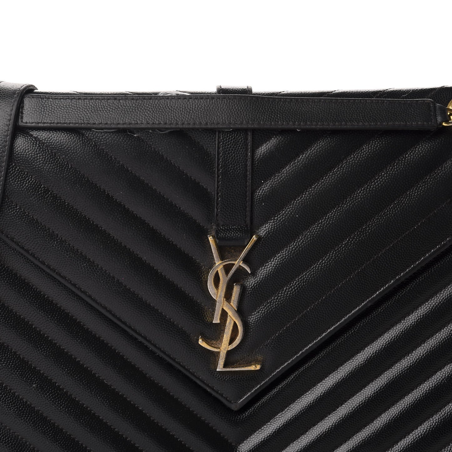 Grain De Poudre Matelasse Chevron Large Monogram Satchel Black