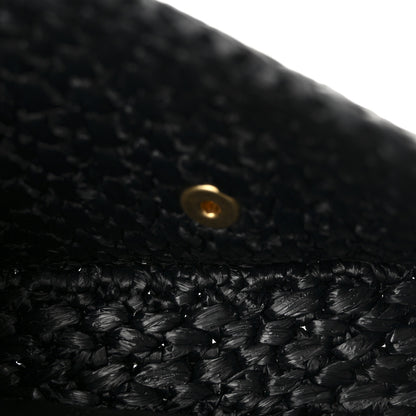 Chanel Raffia Effect Medium Tweedy Flap Bag Black White 5 of 11