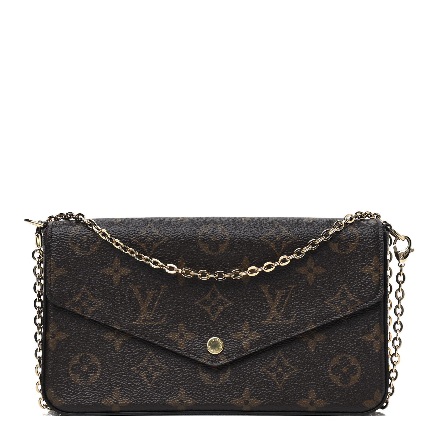 Monogram Pochette Felicie Chain Wallet Fuchsia