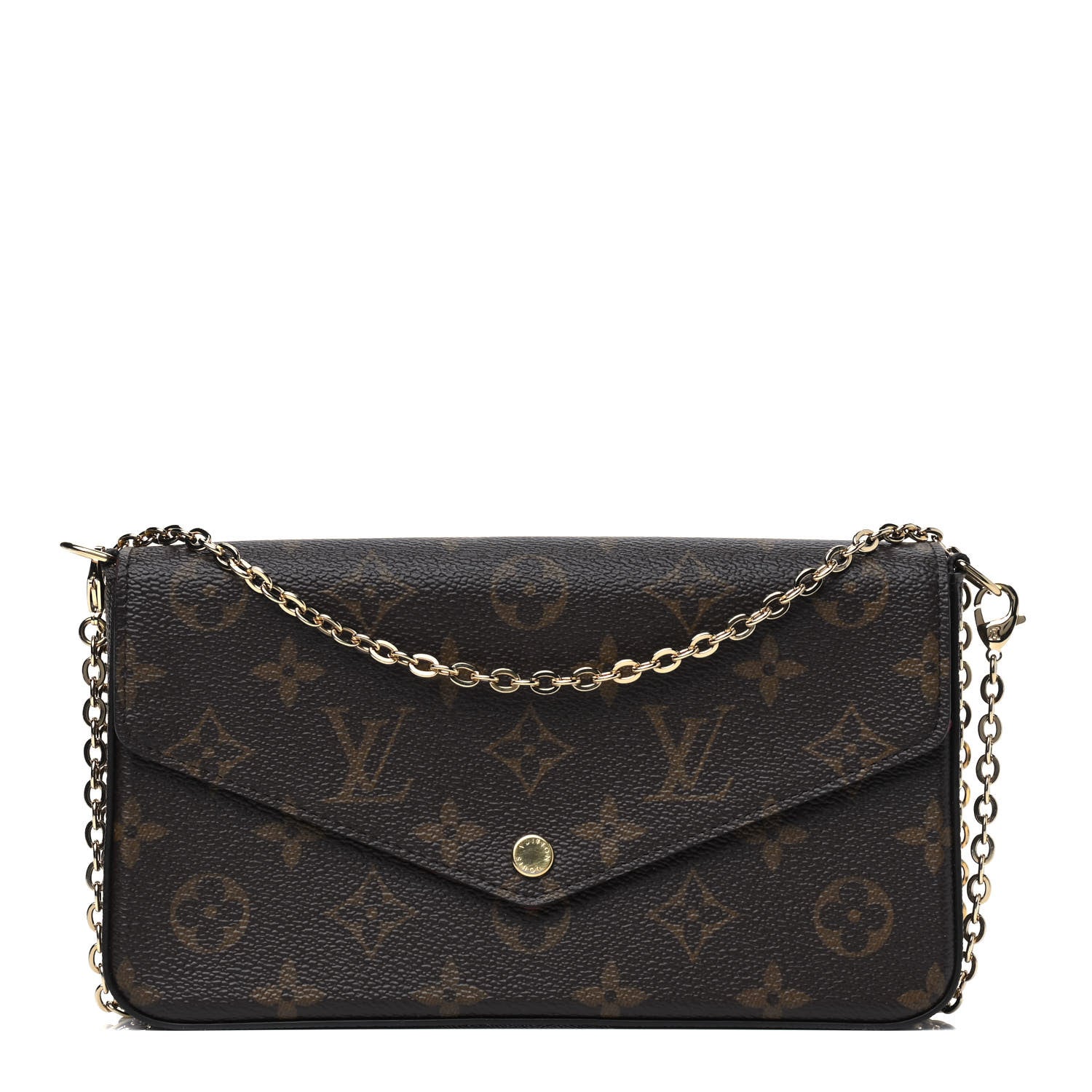 Louis Vuitton Monogram Pochette Felicie Chain Wallet Fuchsia 1 of 5