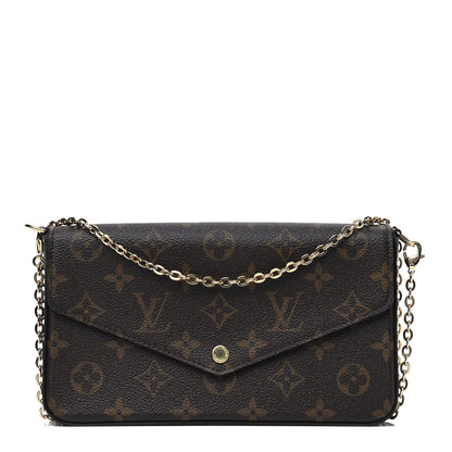 Louis Vuitton Monogram Pochette Felicie Chain Wallet Fuchsia 1 of 5