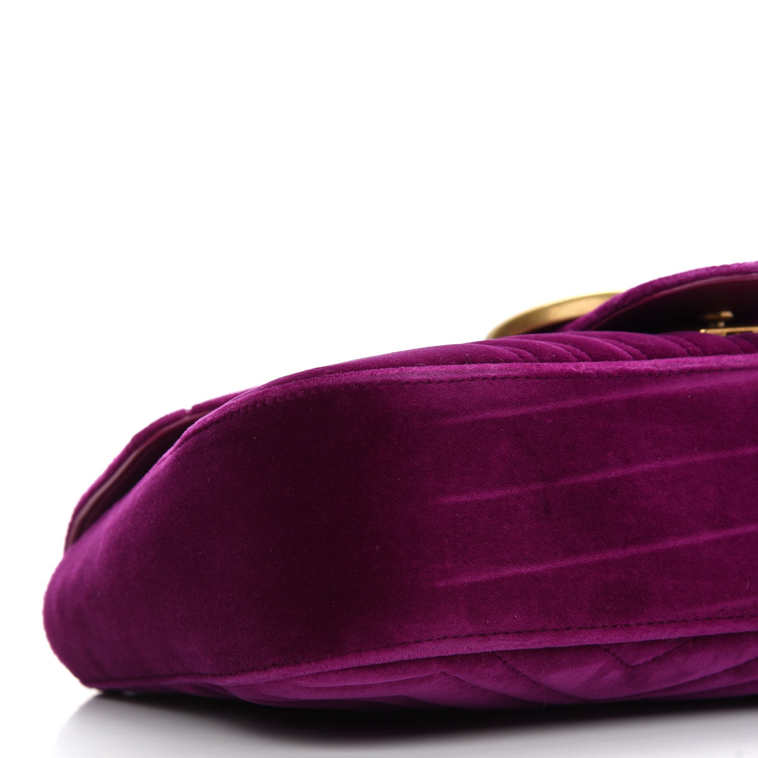 Gucci Velvet Matelasse Medium GG Marmont Shoulder Bag Fuchsia Violet Cyclamen 8 of 10