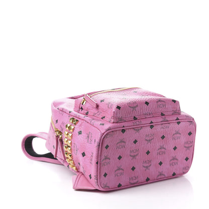 MCM Visetos Small Side Stud Stark Backpack Pink 3 of 10