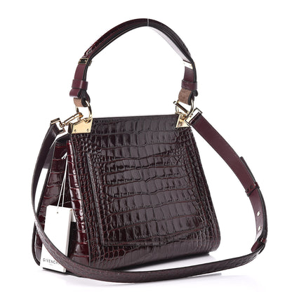 Givenchy Calfskin Crocodile Embossed Small Mystic Shoulder Bag Eggplant 3 of 10