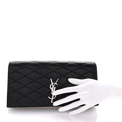 Saint Laurent Lambskin Quilted Kate Clutch Black 2 of 7