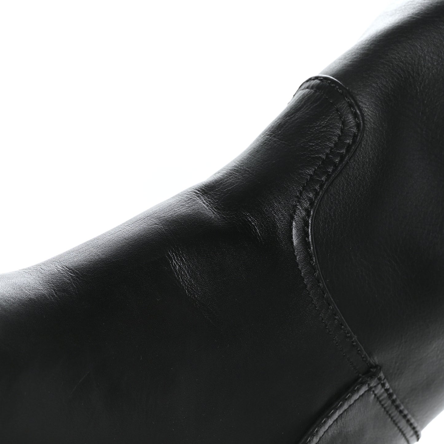 Calfskin Cap Toe High Boots 40 Black