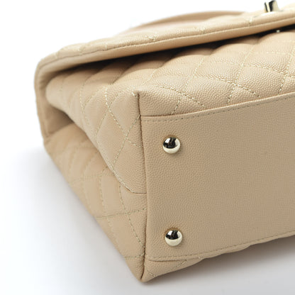 Chanel Caviar Lizard Embossed Quilted Small Coco Handle Flap Beige 5 of 10