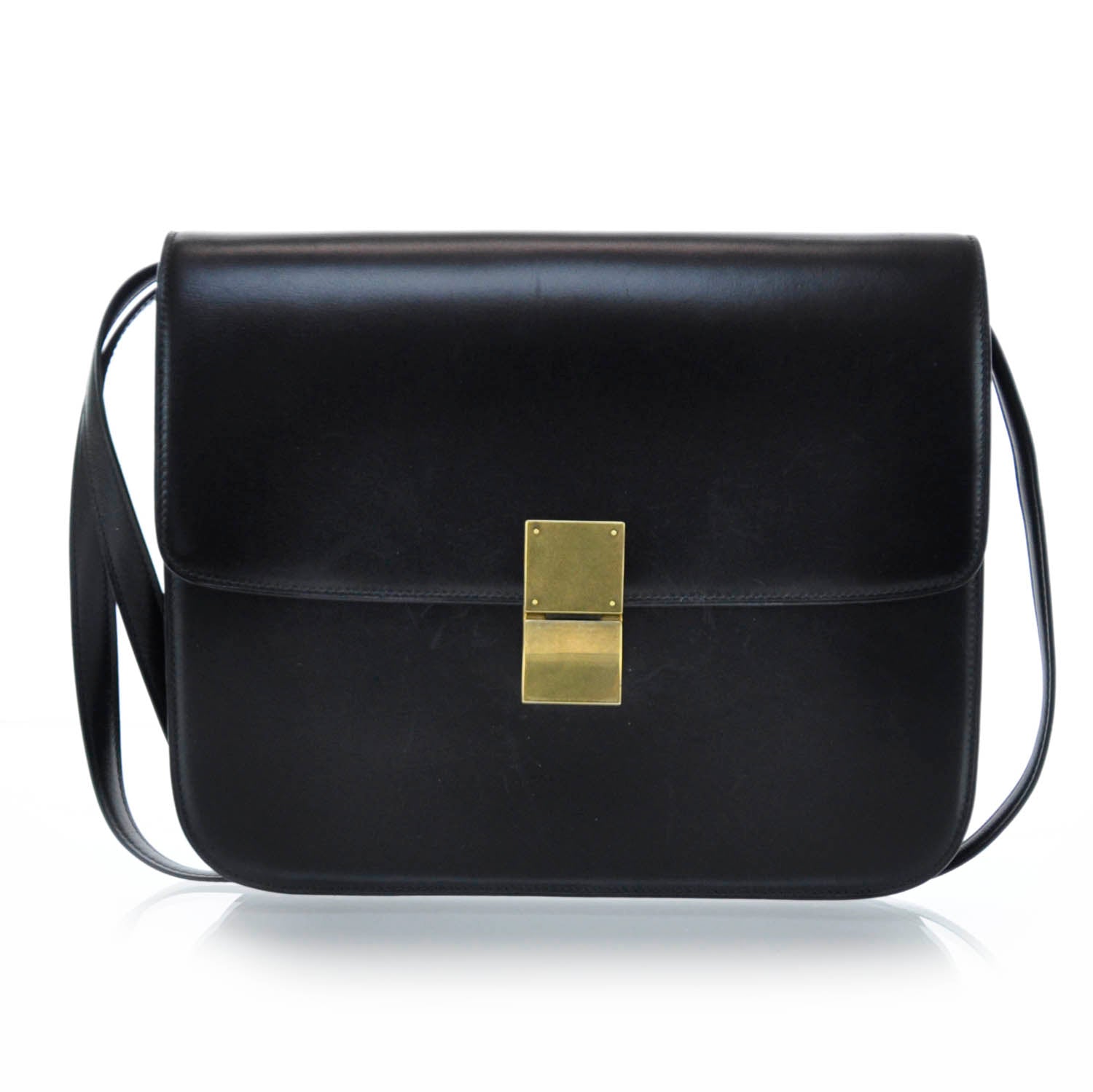 Celine Leather Large Classic Box Flap Bag Black 1 of 8