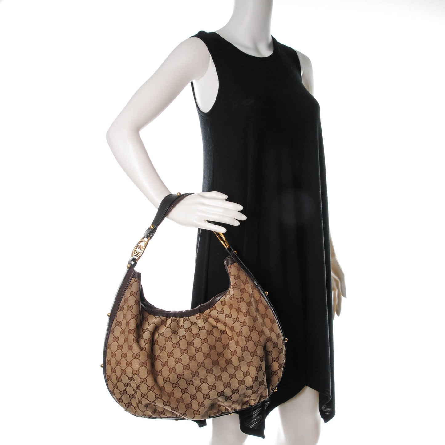 Monogram Medium Interlocking Hobo Dark Brown