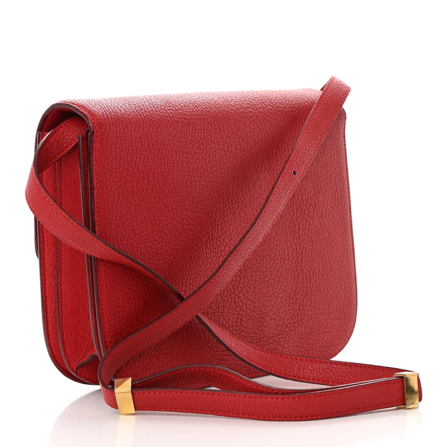 Goatskin Medium Classic Box Flap Bag Dark Pink