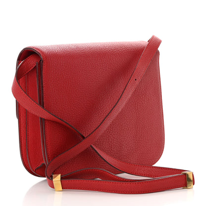 Celine Goatskin Medium Classic Box Flap Bag Dark Pink 3 of 15