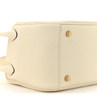 Hermes Taurillon Clemence Mini Lindy 20 So Cream 10 of 11