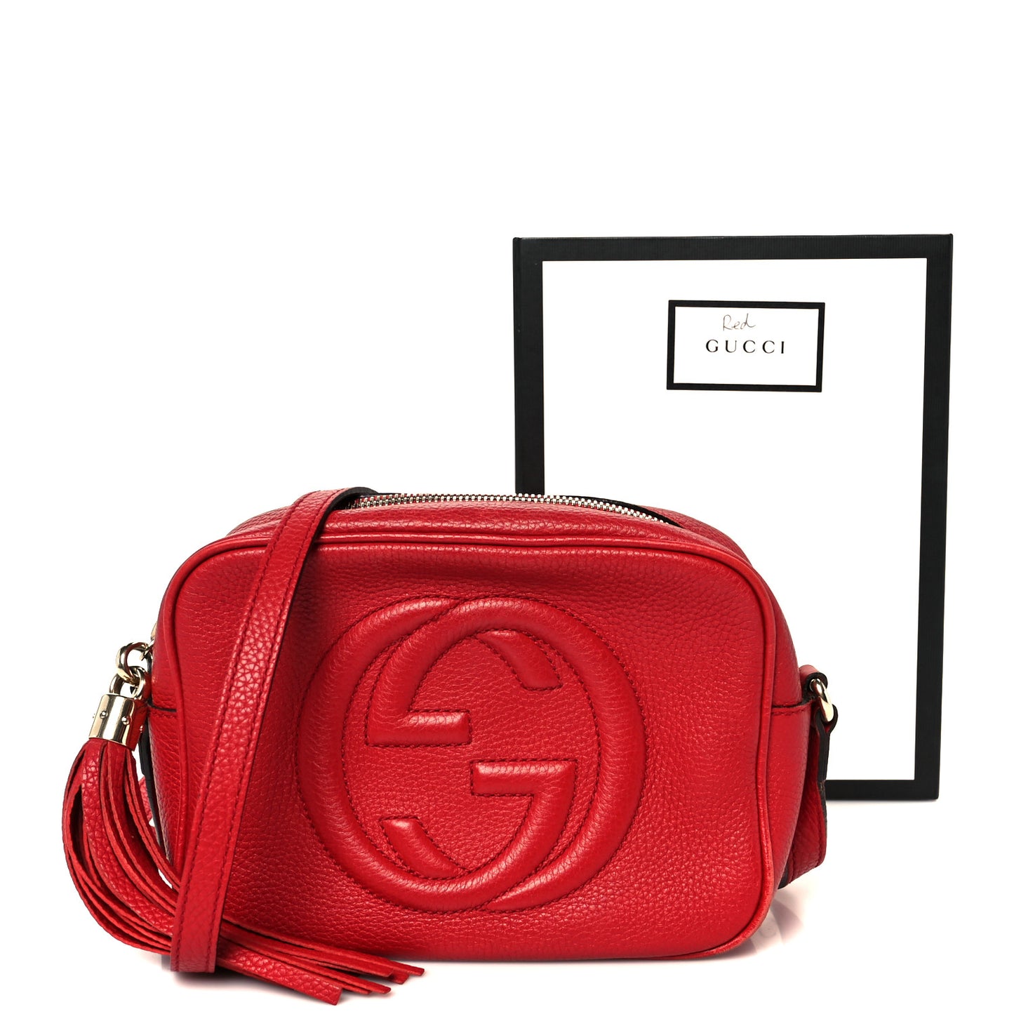 Pebbled Calfskin Small Soho Disco Bag Tabasco Red