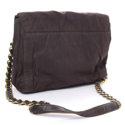 Prada Nylon Tessuto Chain Shoulder Bag Ebano 3 of 10