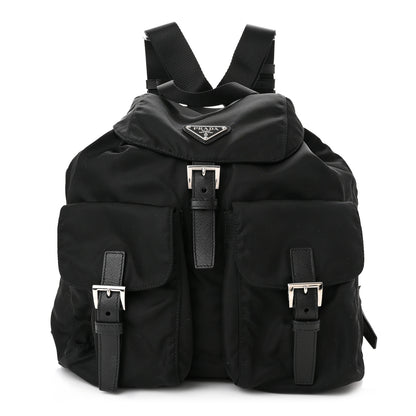 Prada Tessuto Nylon Saffiano Medium Backpack Black 1 of 8
