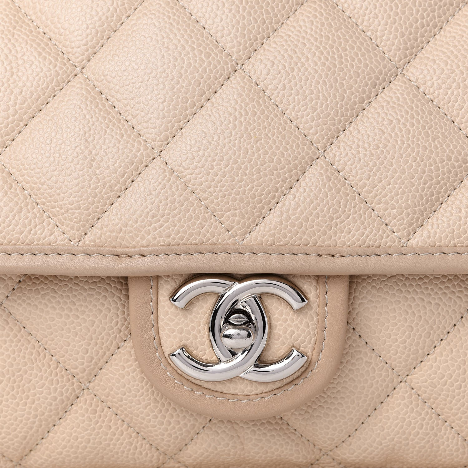 Chanel Caviar French Riviera Large Flap Beige 8 of 8