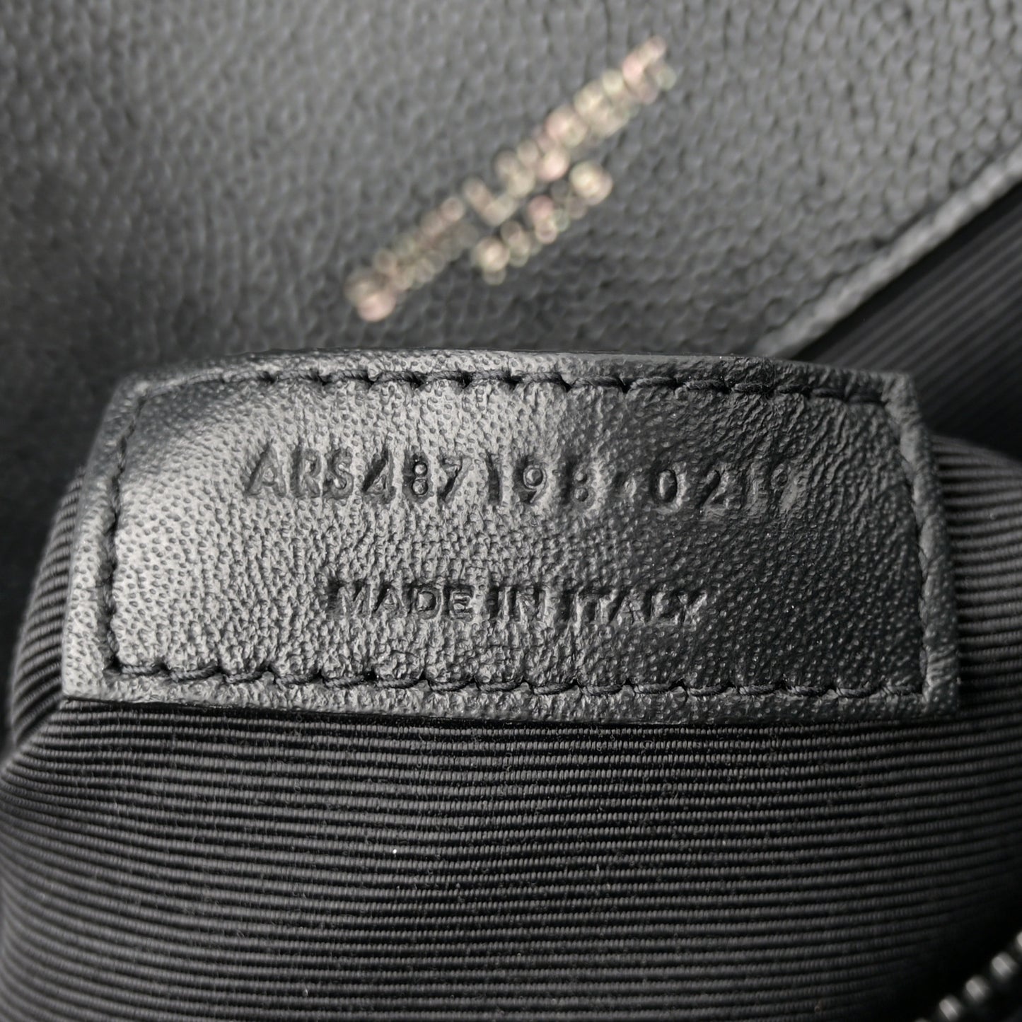Grain De Poudre Textured Mixed Matelasse Large Triquilt Monogram Monochrome Satchel Black