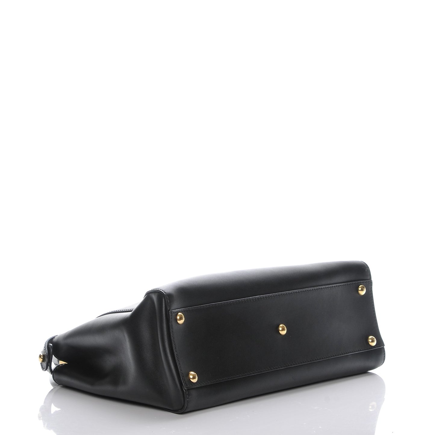 Vitello Morgan Shiny Nappa Medium Peekaboo Iconic Satchel Black