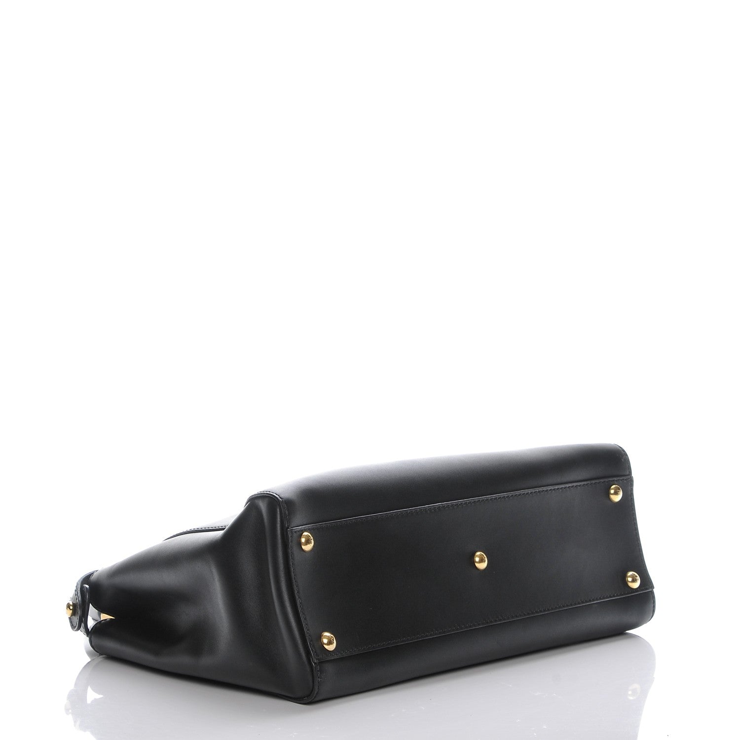 Fendi Vitello Morgan Shiny Nappa Medium Peekaboo Iconic Satchel Black 5 of 7