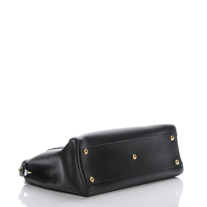Fendi Vitello Morgan Shiny Nappa Medium Peekaboo Iconic Satchel Black 5 of 7