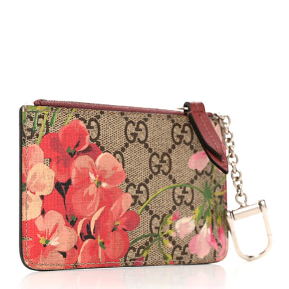 Gucci GG Supreme Monogram Blooms Key Ring Coin Case Beige Multicolor Dry Rose 3 of 6
